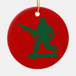 Adorno De Cerámica Hombres del Ejército Verde
