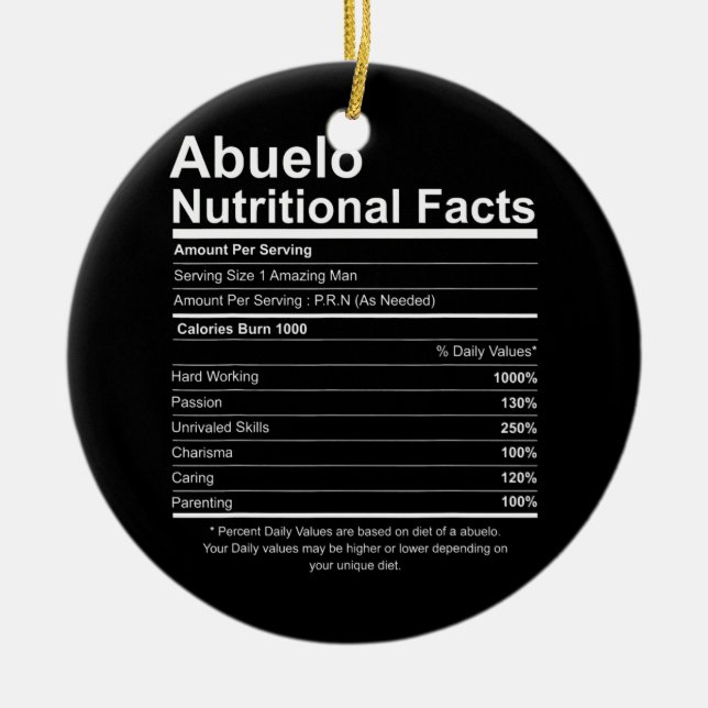 Adorno De Cerámica Hombres Funny Abuelo Abuelo Nutrición Hecho (Frente)