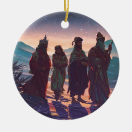 Adorno De Cerámica Hombres sabios buscando al niño Jesús