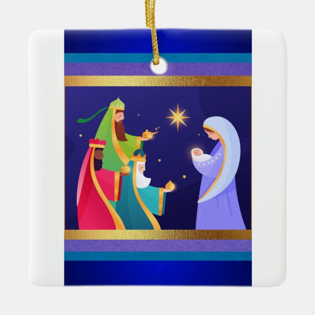 Adorno De Cerámica Hombres sabios y mary (Anverso)