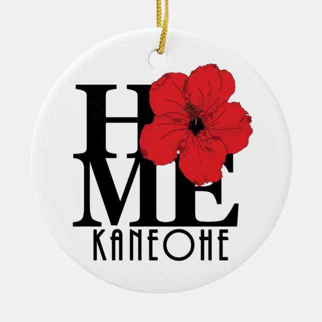 Adorno De Cerámica HOME Kaneohe Red Hibiscus (Frente)