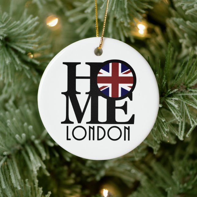 Adorno De Cerámica HOME London (bandera del Reino Unido) (Árbol)