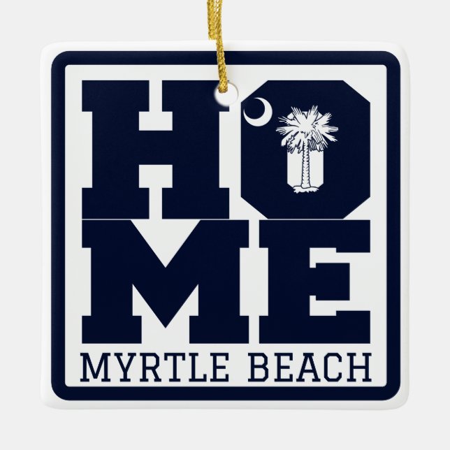 Adorno De Cerámica HOME Myrtle Beach South Carolina Flag Souvenir (Anverso)