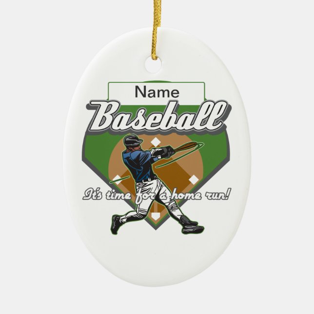 Adorno De Cerámica Home run personalizado del béisbol (Frente)