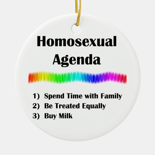 Adorno De Cerámica Homosexual Agenda (Frente)