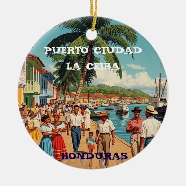 Adorno De Cerámica Honduras Recuerdos de Nuestros Viajes (Frente)