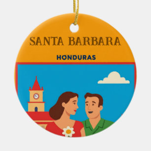 Adorno De Cerámica Honduras Santa Barbara Retro poster
