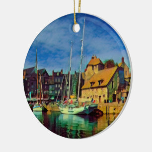Adorno De Cerámica HONFLEUR - acoplamiento - viejo muelle - panorama