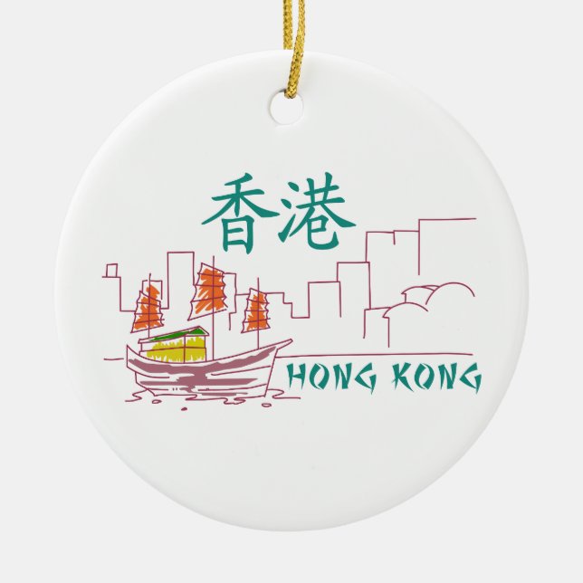 Adorno De Cerámica Hong Kong (Frente)