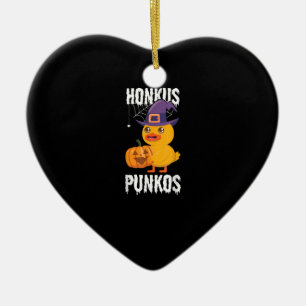 Adorno De Cerámica Honkus Ponkus Funny Duck Halloween Witch Design
