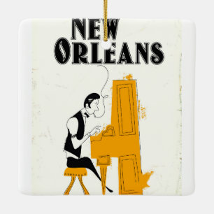 Adorno De Cerámica Honky Tonk de Nueva Orleans