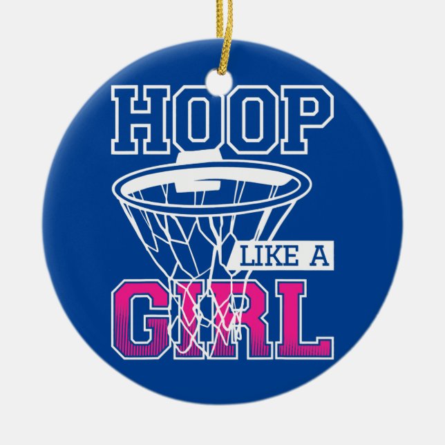 Adorno De Cerámica Hoop Como Un Chica Para Un Jugador De Baloncesto (Frente)