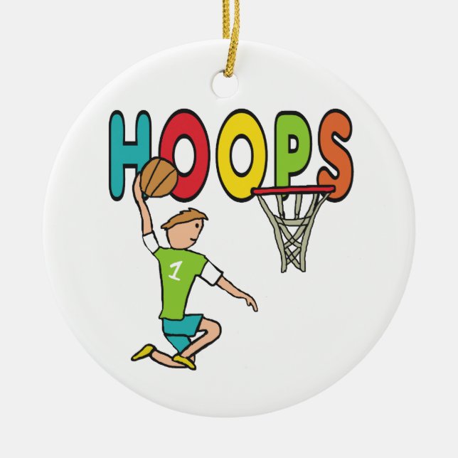 Adorno De Cerámica Hoops de baloncesto (Frente)