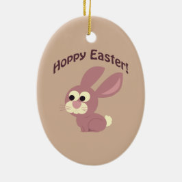Adorno De Cerámica Hoppy Easter Pink Bunny