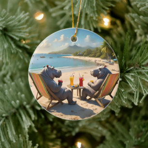 Adorno De Cerámica Hora de Hipopotamo: Cócteles y Buenos Momentos en 