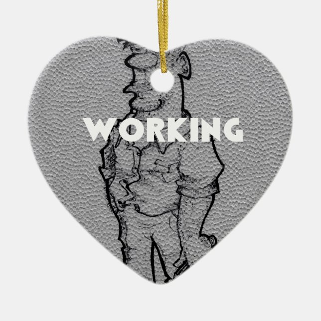 Adorno De Cerámica Horas extra de trabajo (Frente)