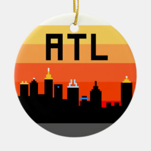 Adorno De Cerámica Horizonte de 8 bits ATL de Atlanta