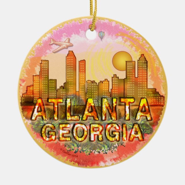 Adorno De Cerámica Horizonte de Atlanta (Frente)