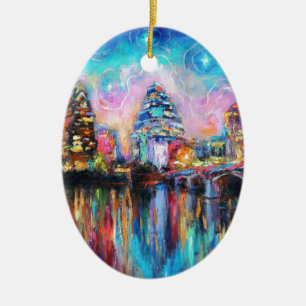 Adorno De Cerámica Horizonte de Austin en los regalos del arte del