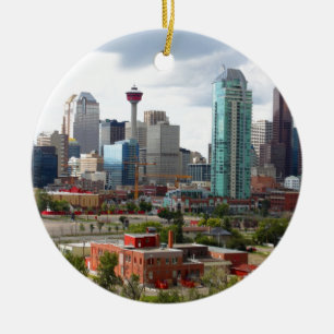 Adorno De Cerámica Horizonte de Calgary con los edificios y la torre