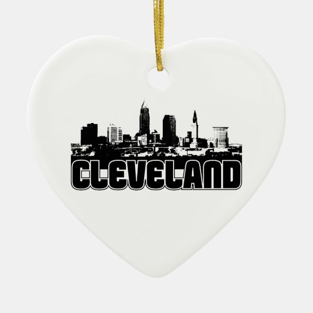 Adorno De Cerámica Horizonte de Cleveland (Frente)