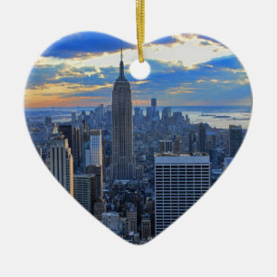 Adorno De Cerámica Horizonte de la ciudad de Nueva York a última hora