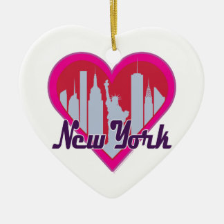 Adorno De Cerámica Horizonte de NYC Corazón