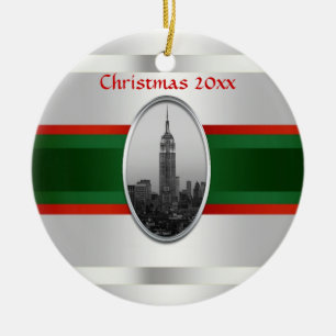 Adorno De Cerámica Horizonte de NYC: Edificio Empire State Xmas #4W