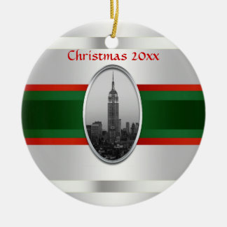 Adorno De Cerámica Horizonte de NYC: Edificio Empire State Xmas #4W