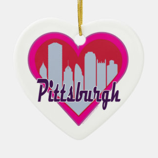 Adorno De Cerámica Horizonte de Pittsburgh Corazón