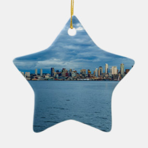 Adorno De Cerámica Horizonte de Seattle en la oscuridad