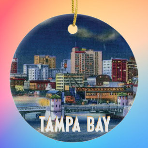 Adorno De Cerámica Horizonte de Tampa la Florida del vintage