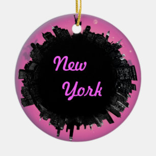 Adorno De Cerámica Horizonte rosado de Nueva York