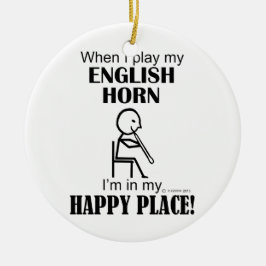 Adorno De Cerámica Horn Happy Place
