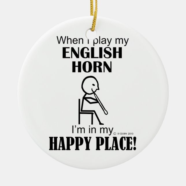 Adorno De Cerámica Horn Happy Place (Frente)