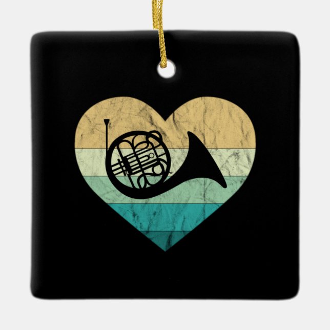 Adorno De Cerámica Horn Player ama a Horn French Horn (Anverso)