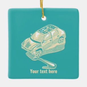 Adorno De Cerámica Horquilla en el accidente de tráfico