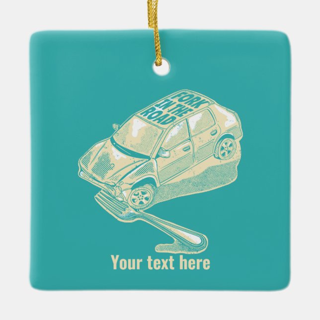 Adorno De Cerámica Horquilla en el accidente de tráfico (Anverso)