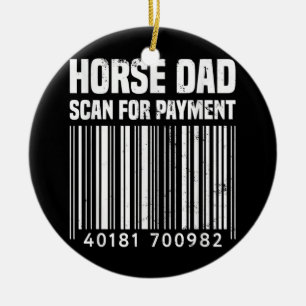 Adorno De Cerámica Horse Dad Scan For Payment Equestrian Dad Horse