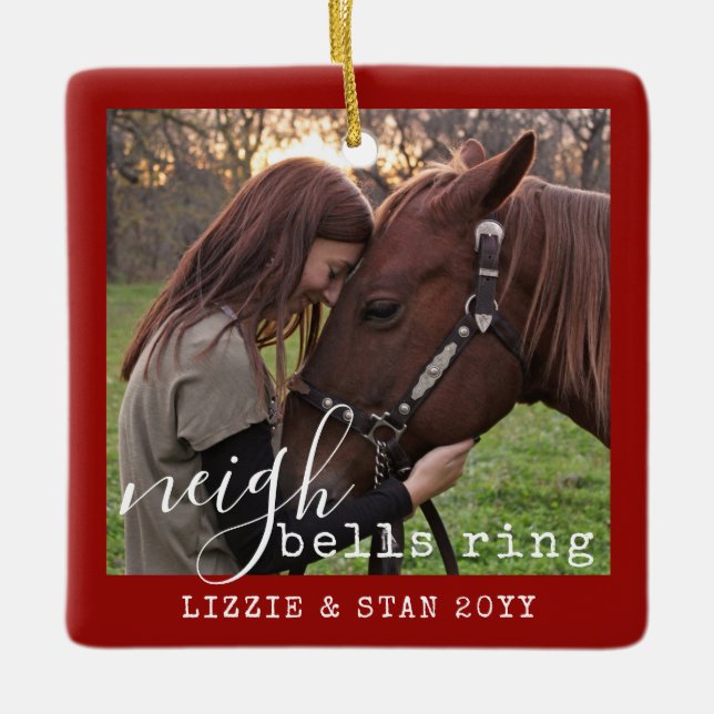 Adorno De Cerámica Horse Neigh Bells Ring Foto personalizada (Anverso)