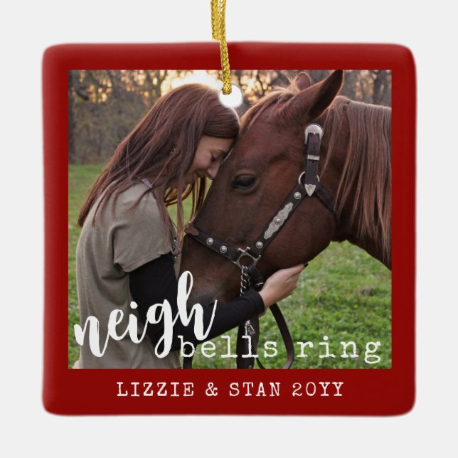 Adorno De Cerámica Horse Neigh Bells Ring Foto personalizada (Anverso)