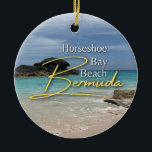 Adorno De Cerámica Horseshoe Bay Beach Bermuda<br><div class="desc">Ornamento cerámico de la playa de Horseshoe Bay Bermuda</div>