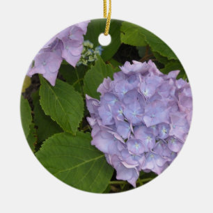 Adorno De Cerámica Hortensias Malva Elegantes