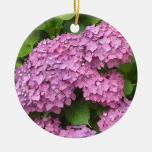 Adorno De Cerámica Hortensias rosadas