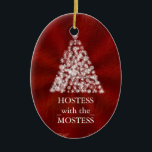 Adorno De Cerámica Hostess with the Mostess Navidades Chalkboard<br><div class="desc">personaliza en la parte de atrás con el nombre de tu familia... </div>