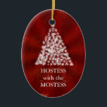 Adorno De Cerámica Hostess with the Mostess Navidades Chalkboard<br><div class="desc">personaliza en la parte de atrás con el nombre de tu familia... </div>