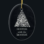 Adorno De Cerámica Hostess with the Mostess Navidades Chalkboard<br><div class="desc">personaliza en la parte de atrás con el nombre de tu familia... </div>