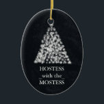 Adorno De Cerámica Hostess with the Mostess Navidades Chalkboard<br><div class="desc">personaliza en la parte de atrás con el nombre de tu familia... </div>