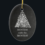Adorno De Cerámica Hostess with the Mostess Navidades Chalkboard<br><div class="desc">personaliza en la parte de atrás con el nombre de tu familia... </div>