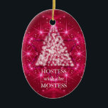 Adorno De Cerámica Hostess with the Mostess Navidades Chalkboard<br><div class="desc">personaliza en la parte de atrás con el nombre de tu familia... </div>